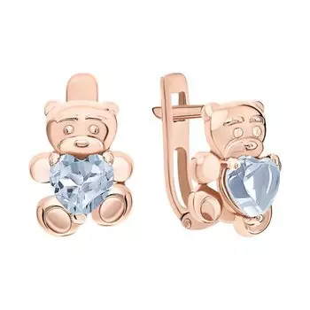 Золотые серьги с топазами природными