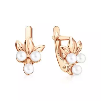 Золотые серьги с жемчугами