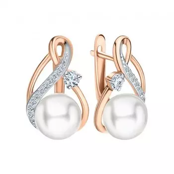 Золотые серьги с жемчугом