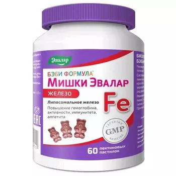 Бэби Формула Мишки Железо пастилки жевательные 60 шт