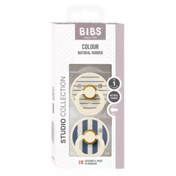 Bibs Colour Пустышка латексная с 0 месяцев Ivory-Steel Blue 2 шт