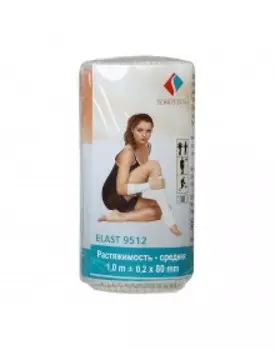 Бинт мед. эластич. ленточный средней растяжимости 1 м. х 80 мм.