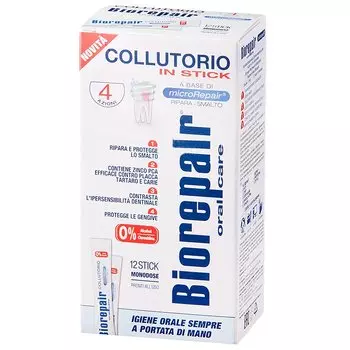 BioRepair ополаскиватель для полости рта восстанавливающий защитный 12 мл 12 шт