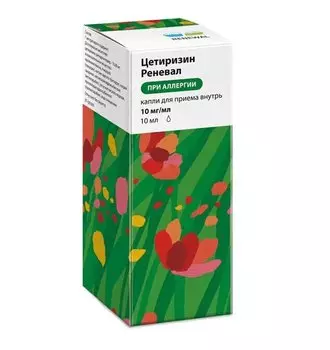 Цетиризин Реневал 10 мг/мл капли для приема внутрь 10 мл