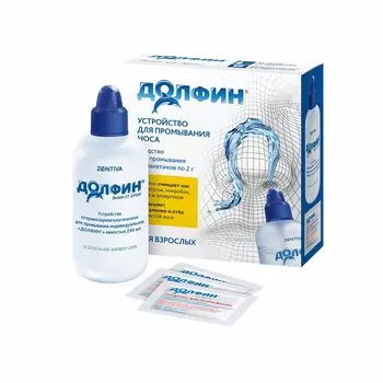 Долфин Для взрослых средство 2 г 30 шт и устройство 240 мл для промывания носа