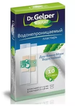 Dr.Gelper Aloeplast Пластырь бактерицидный водонепроницаемый 10 шт