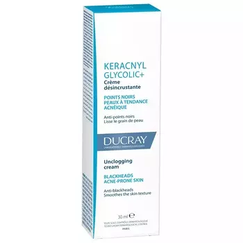 Ducray Keracnyl Glycolic+ Крем очищающий матирующий для кожи склонной к акне 30 мл