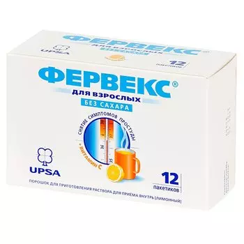 Фервекс Для взрослых порошок Лимон без сахара 12 шт