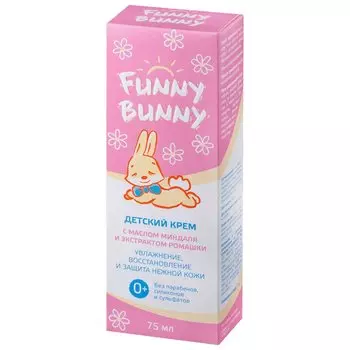 Funny Bunny Крем детский с маслом миндаля и экстрактом ромашки 0+ 75 мл