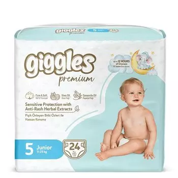 Giggles Premium Junior Подгузники детские 11-25 кг 24 шт