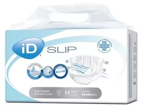 iD Slip Ultra Подгузники для взрослых размер M (70-130 см) 30 шт