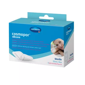Cosmopor Silicone Повязка пластырного типа впитывающая 7,2 см х 5 см 5 шт