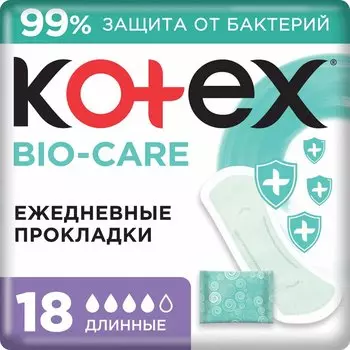 Kotex Био-Кэа Прокладки ежедневные длинные 18 шт