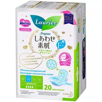 Laurier F Прокладки гигиенические супертонкие с крылышками 22,5 см 20 шт