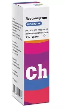 Левомицетин Реневал 3% раствор спиртовой для наружного применения 25 мл