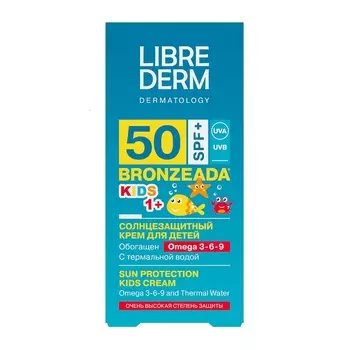 Librederm Bronzeada Крем солнцезащитный для детей SPF 50+ с Омега 3-6-9 и Термальной водой 150 мл