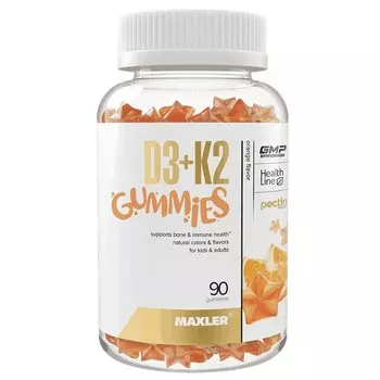 Maxler Gummies Витамин D3+К2 пастилки жевательные Апельсин 90 шт