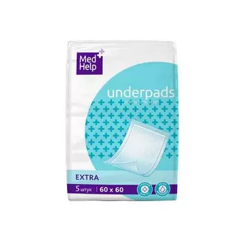 MedHelp Extra пеленки впитывающие одноразовые для взрослых 60х60 см 5 шт