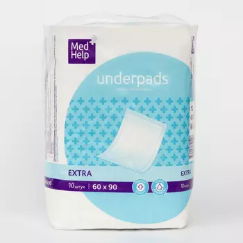 MedHelp Extra Пеленки впитывающие одноразовые для взрослых 60 см х 90 см 10 шт