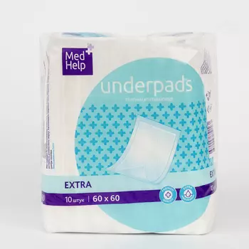 MedHelp Extra Пеленки впитывающие одноразовые для взрослых 60 см х 60 см 10 шт