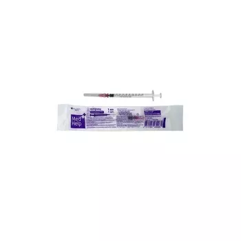 MedHelp Шприц одноразовый трехкомпонентный с иглой 29G 1 мл 10 шт