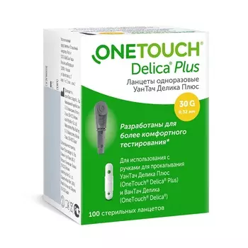 OneTouch Delica Plus Ланцет стерильный 100 шт