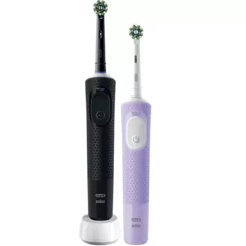 Oral-B Виталити Про Набор электрических зубных щеток 2 шт черная/лиловая
