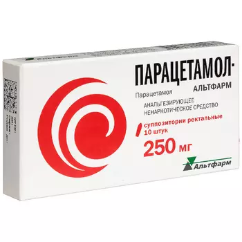 Парацетамол-Альтфарм 250 мг суппозитории ректальные 10 шт