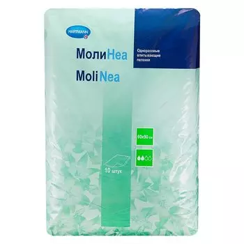Пеленка "Molinea" однораз. 60 см х 90 см впитыв. 1400 мл. 10 шт