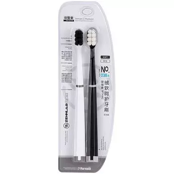 PL Зубная щетка для чувствительных зубов взрослая 2 в 1 День и Ночь 2 шт