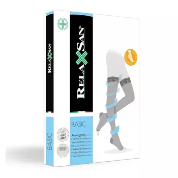 Relaxsan Basic Чулки компрессионные с открытым носком Stay-Up 2 класс компрессии 280 den размер 5 Телесные