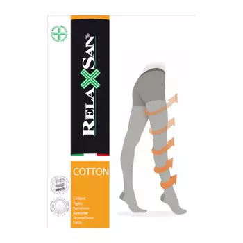 Relaxsan Cotton Колготки компрессионные с хлопком Collant 1 класс компрессии 140 den размер 4 Черные