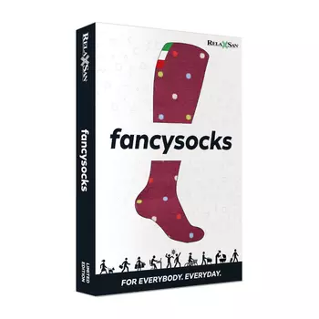 Relaxsan Гольфы компрессионные Cotton Socks Fancy 1 класс компрессии размер 5 Бордо-Полоска