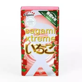 Sagami Xtreme Strawberry Презервативы с ароматом клубники 10 шт