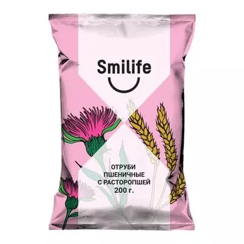 Smilife Отруби хрустящие пшеничные с кальцием и расторопшей 200 г