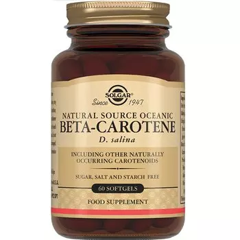 Solgar Бета-каротин из океанической водоросли D.salina капсулы 60 шт