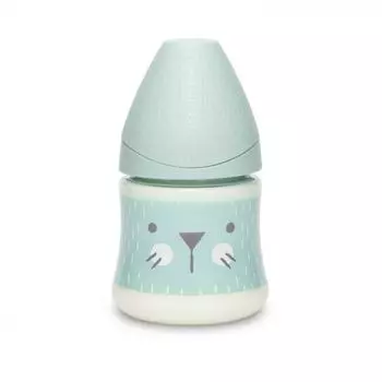 Suavinex Бутылочка с круглой силикиновой соской Зеленая c крапинками 150 мл