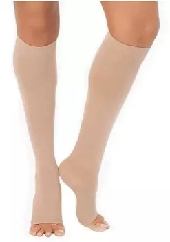 Тривес Гольфы компрессионные с открытым носком 2 класс компрессии размер 5 Бежевые