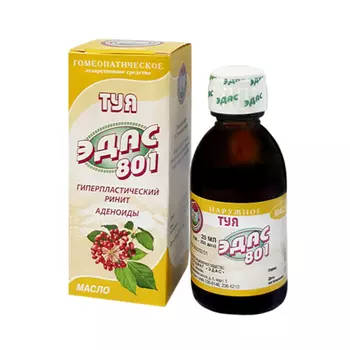 Туя Эдас-801 масло гомеопатическое для местного и наружного применения 25 мл