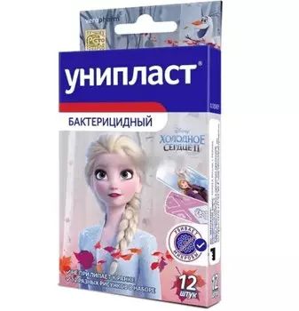 Унипласт Лейкопластырь бактерицидный для детей Холодное Сердце 12 шт