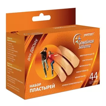 Унипласт Лейкопластырь бактерицидный универсальный Семейная Забота 44 шт