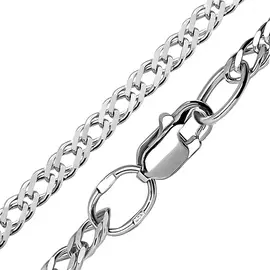 Браслет «Двойной ромб» из серебра с алмазной огранкой и родированием 41-55050-23