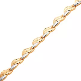 Браслет из красного и белого золота с родированием 46-0018-10-61