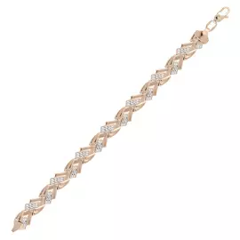 Браслет из красного золота с алмазной огранкой А 023112