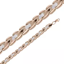 Браслет из красного золота с алмазной огранкой А 023126