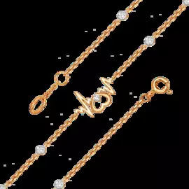 Браслет из красного золота с фианитами 001109/19-1102