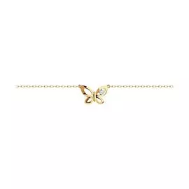 Браслет из красного золота с фианитами 051068