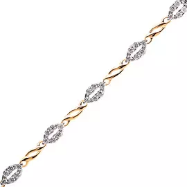 Браслет из красного золота с фианитами 41-1405-11-01