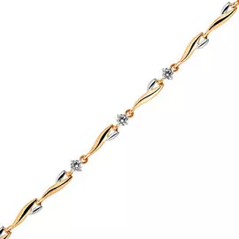 Браслет из красного золота с фианитами 41-1498-10-01