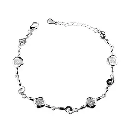 Браслет из серебра с фианитами с родированием И4-005-23-01